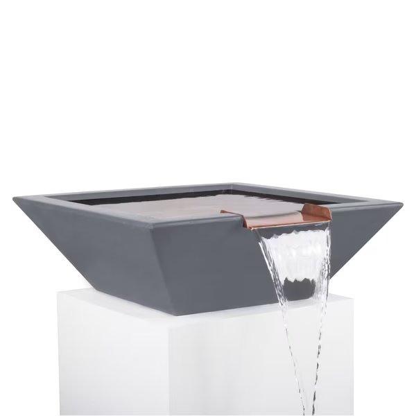 30 Square Maya Water Bowl - GFRC Concrete - Gray -, The Outdoor Plus, Mfr#: OPT-30SWO-GRY